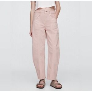 GAP Barrel Jeans High Rise Seam Detail Light Pink 6/28R